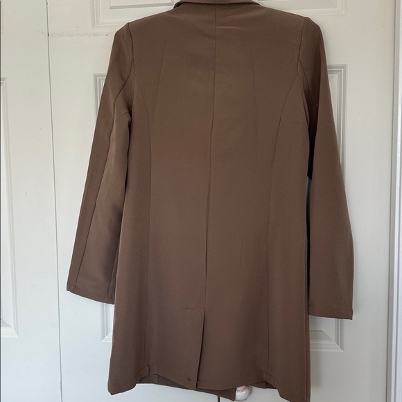 Mocha brown Long sleeve blazer dress double breasted NWT Size Medium - Picture 7 of 7